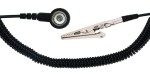 ESD spiral cable 1.8m with alligator clip (black)
