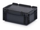 ESD safe storage box with hinged lid 30x20x13 cm