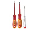 Screwdriver set with voltage detector