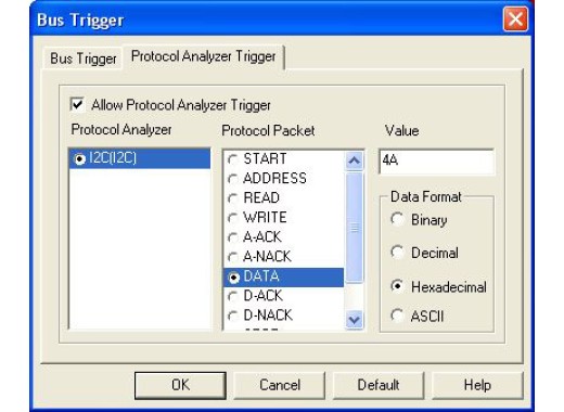 Zeroplus protocol triggering pakket