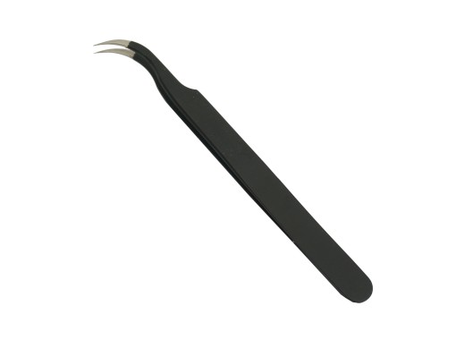 Tweezers curved pointed tip
