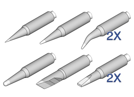 JBC (de)soldering tip set for  NT105 and NP105 tools
