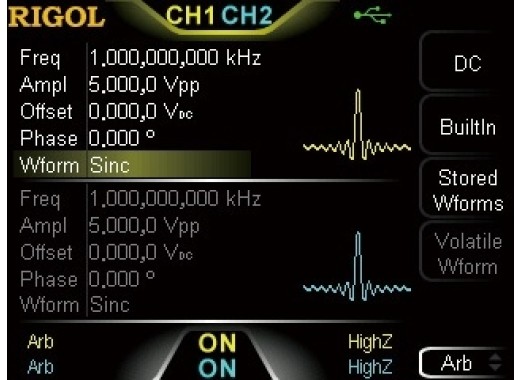 Rigol DG1000Z 16M Arbitrary memory depth option