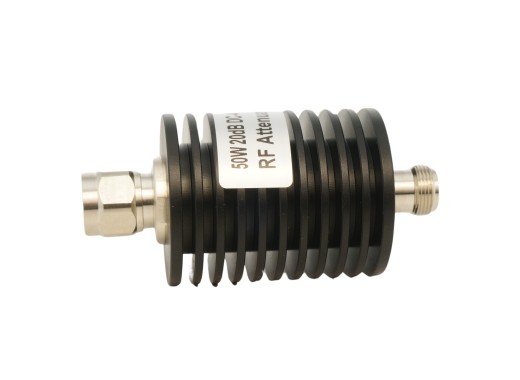 Attenuator N-female to N-male with heat sink 20 dB 50 W