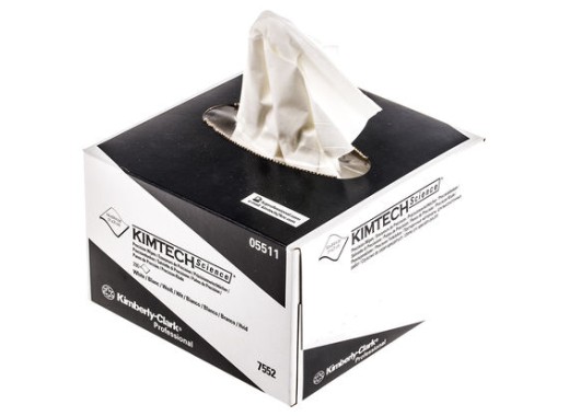 Kimberly-Clark Kimwipes 7552 box containing 280 lint-free anti-static wipes