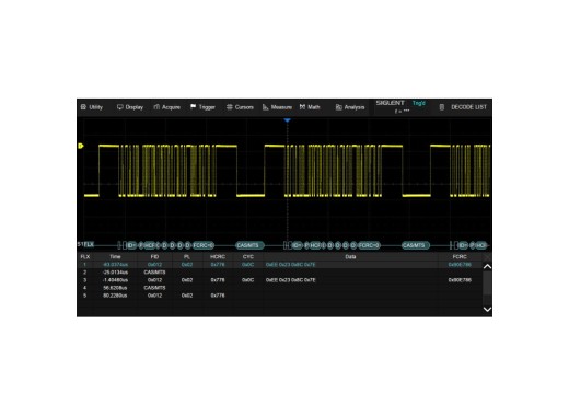 Siglent SDS5000X HD series FlexRay trigger & decode option
