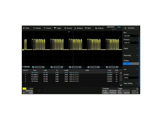 Siglent SDS6000 CANFD trigger & decode software option