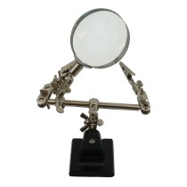 Helping hand with magnifying glass
