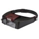 Headband with magnifying glass and LED light