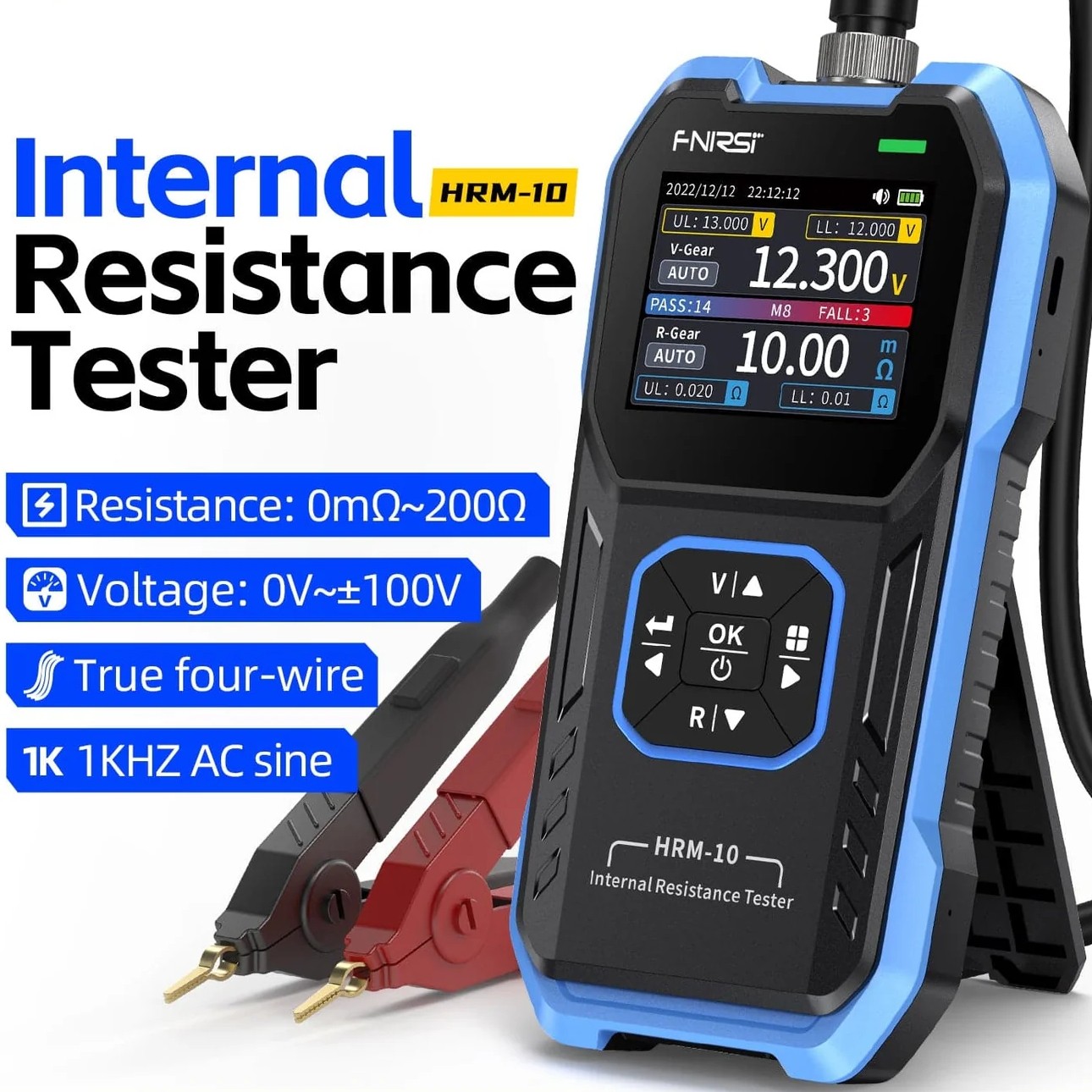 Tester Per Batterie HRM-10, Misuratore Di Resistenza Interna Con Display Digitale, Multimetro Portatile Per Capacità E Resistenza, Con Funzione Di Ordinamento E Registrazione