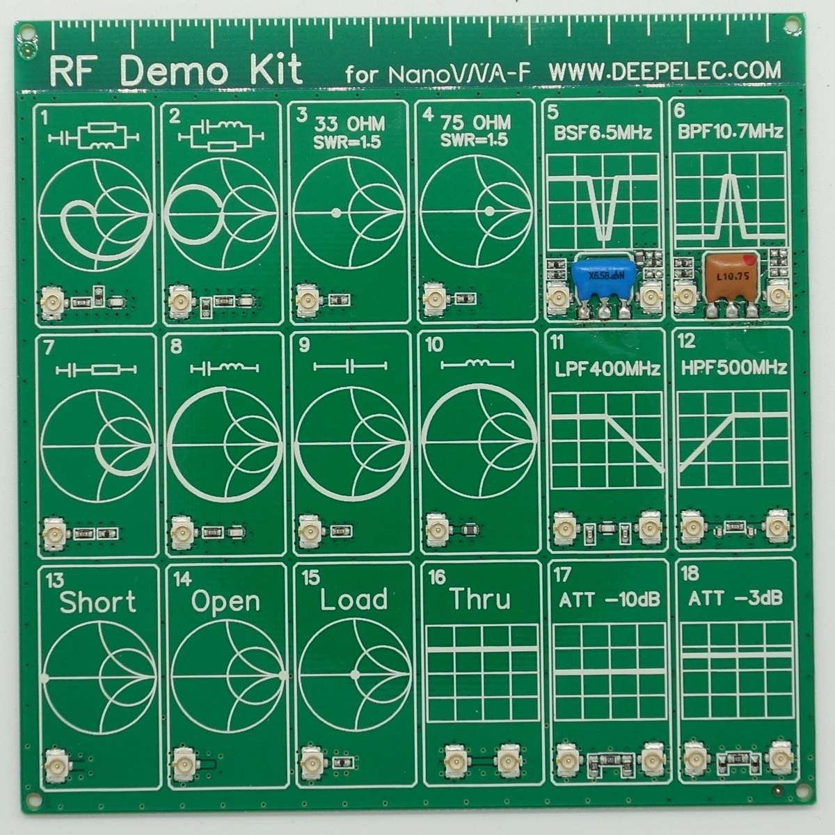 Kit Démonstration RF Pour NanoVNA - Filtres Passe-Bas/Haut/Bande Et Atténuateur - Apprentissage Vectoriel