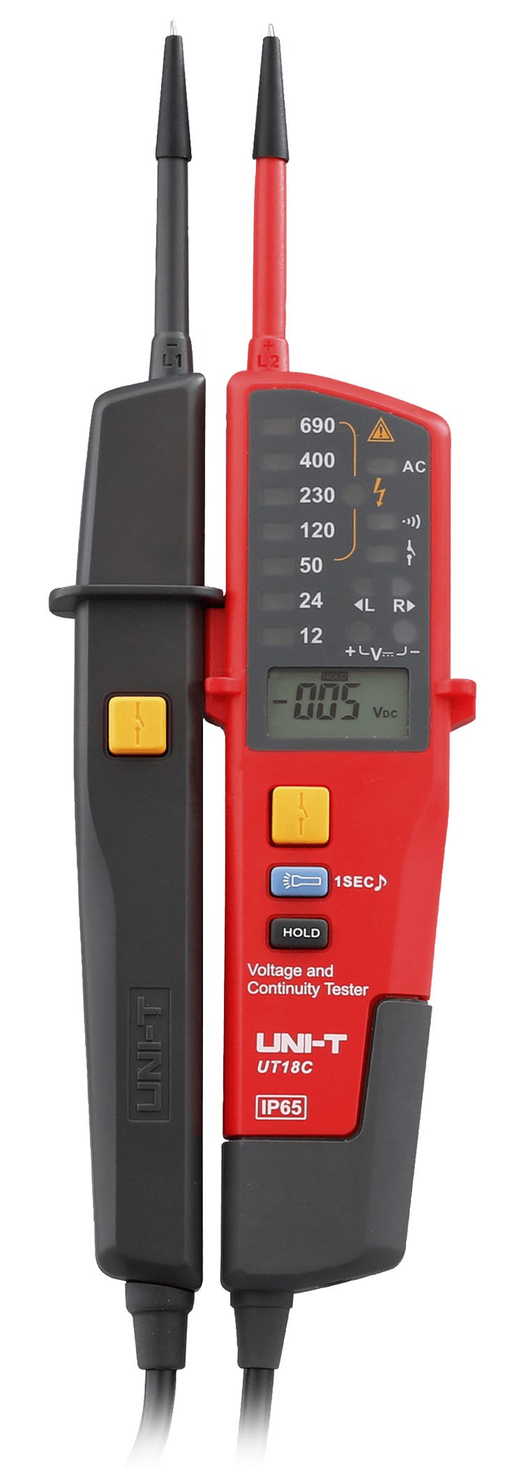 Testeur de tension - Non spécifié - 1000V - Affichage LED et LCD - Étanche IP64 - Alarme sonore
