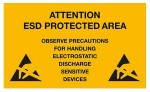 ESD Autocollant d'avertissement EPA 300 x 150mm