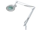 Lampe de bureau munie d'une loupe, avec lampe de type TL en anneau de 22 W