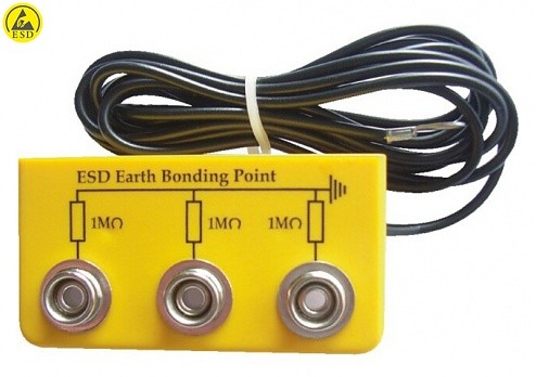 Câble De Mise à La Terre ESD Safeguard WL24941 – 4,5 M – Bouton Pression 10 Mm + Œillet – Noir