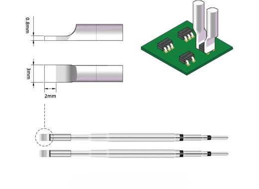 Sequre HT140-3.0FS soldering tip set for tweezer (2 pcs)