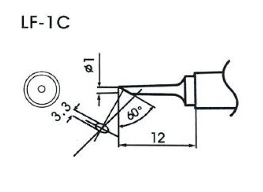 Aoyue actieve soldeerpunt 1,0 mm schuin