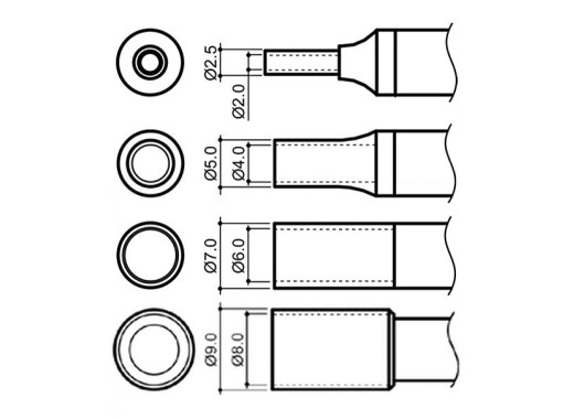 Hakko N4 series hot-air nozzles