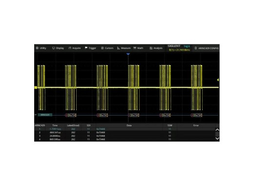 Siglent SDS5000X HD series ARINC429 trigger & decode option