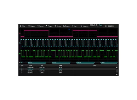 Option de déclenchement et de décodage Siglent SDS3000X HD I2S