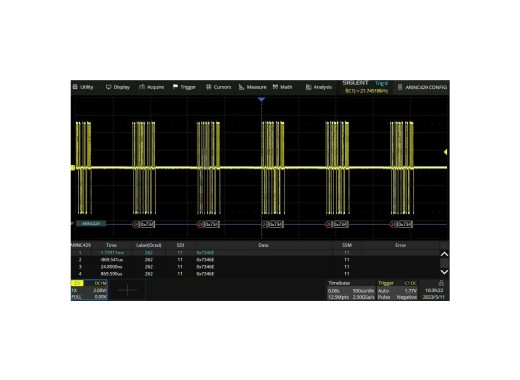 Siglent SDS6000Pro-ARINC trigger & decode software option