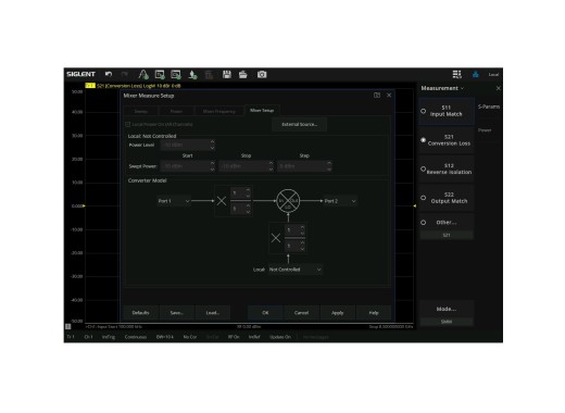 Siglent SNA6000 scalar mixer measurement