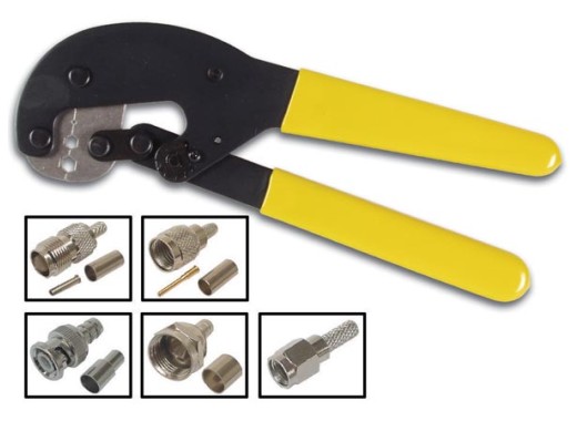 Crimping pliers for F and BNC