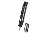 Fnirsi HS-03 cordless soldering iron front with display and soldering tip