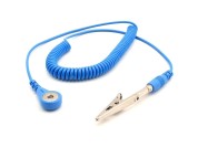 Câble spiralé ESD 1,8m avec pince crocodile (bleu)