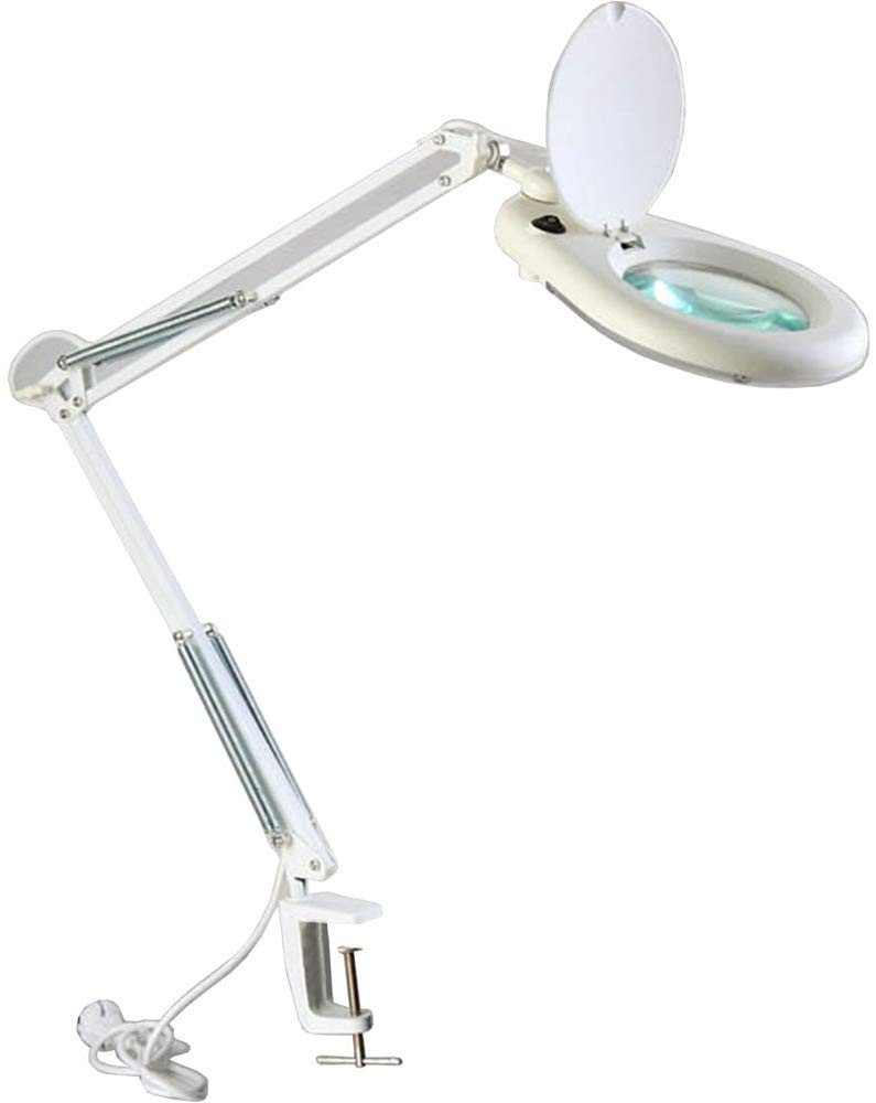 YGiTK LED Vergrotende Bureaulamp 8x Vergrotende Lamp Met Klem en EU-Voeding Lamp Met Vergrootglas 3 Lichtmodi Met Draaibare Arm Voor Het Naaien Lezen make-up