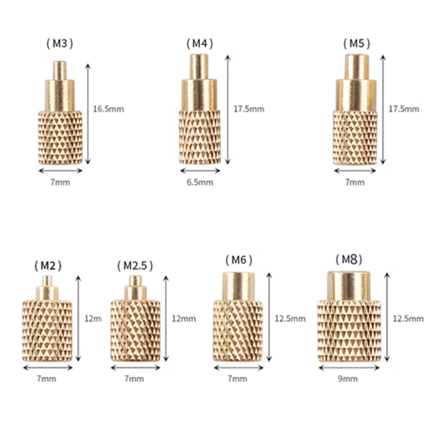 PATIKIL M5x5.8x7.1 mm Messing Gewindeeinsatz, 100 Stück Metrische
