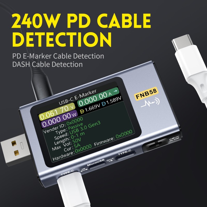 Fnirsi FNB58 USB-tester met Bluetooth