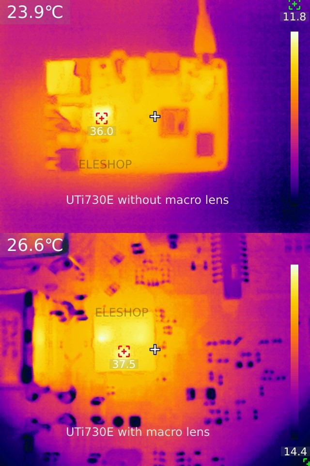 Macro lens voor de UTi720E/V en UTi730E/V warmtebeeldcamera's ...
