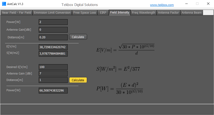AntCalc interface
