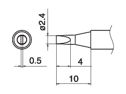 Punta Per Saldatore Hakko T15-D16 – A Forma Di Scalpello, 1,6x3,5x10 Mm – Per Stazioni FX-951, FM-203